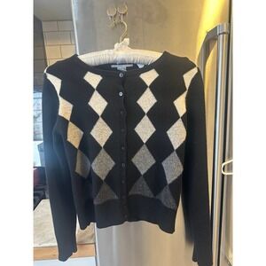 Evelyn Grace Cashmere argyle pattern 100%‎ cashmere ladies medium
